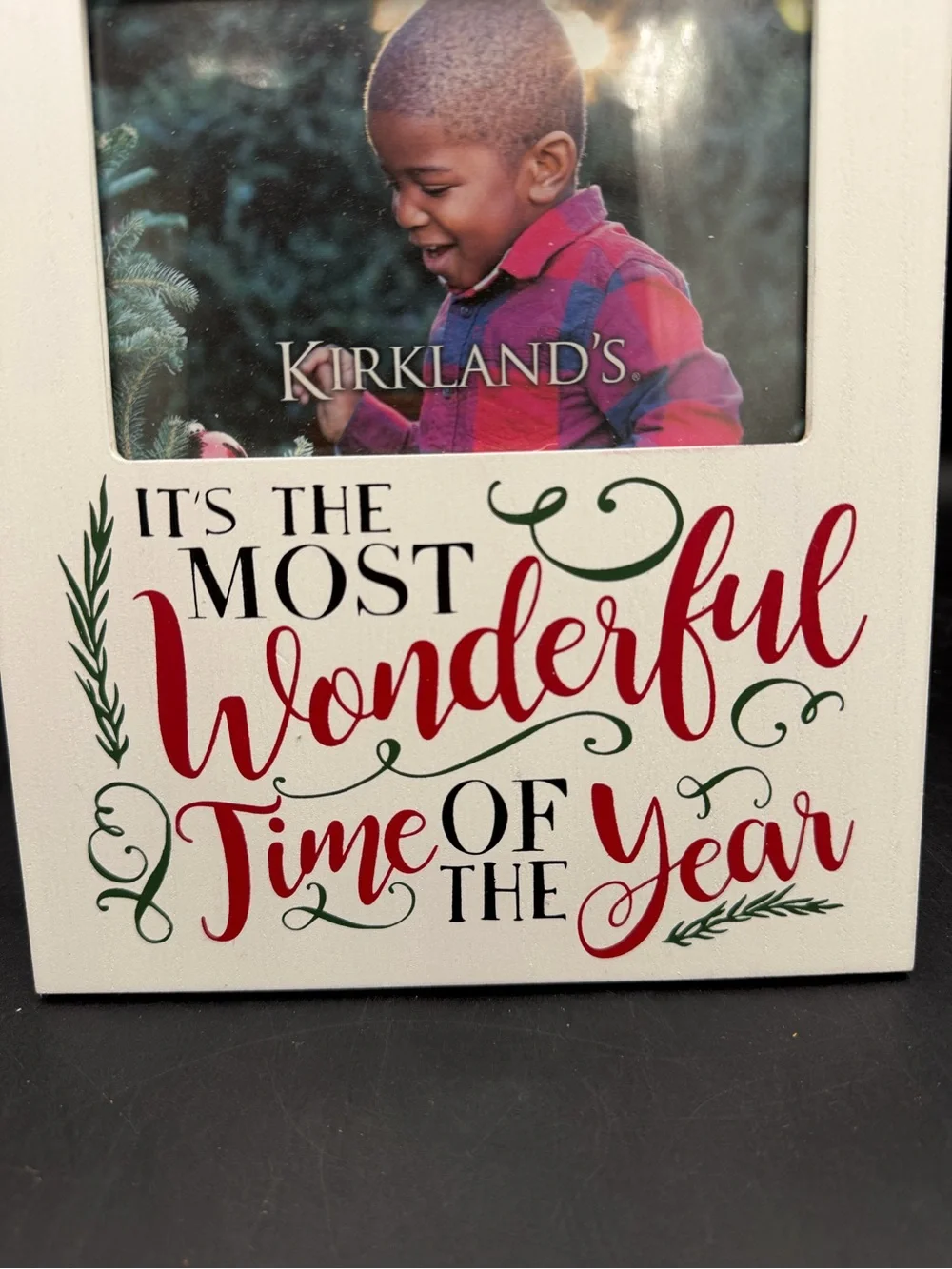 Kirklands “It’s The Most Wonderful Time Of The Year” Wooden Picture Frame